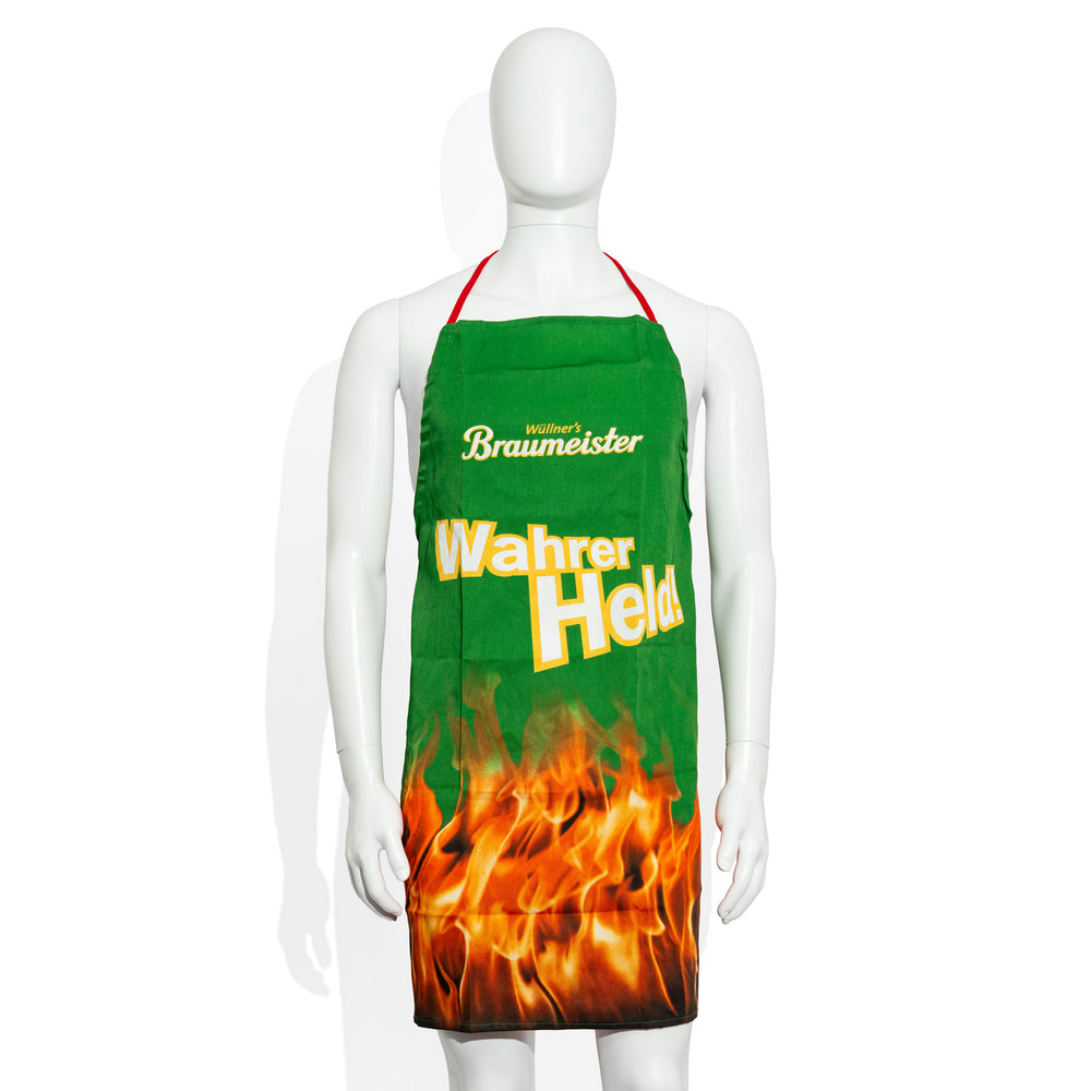 Grembiule da barbecue in tessuto misto con motivo "Wüllners Braumeister Bier Glas"
