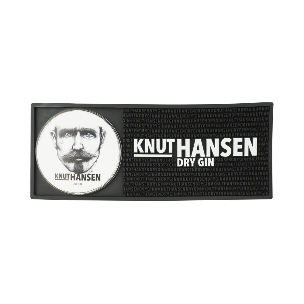 XL Knut Hansen Gin Tappetino da bar in gomma nero 50x20 cm Runner Tappetino scolapiatti per bicchieri