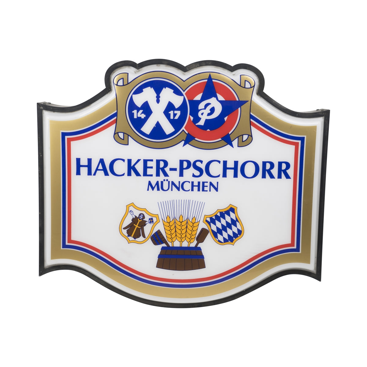 XXL Hacker Pschorr Birra Insegna luminosa da esterno 90x76cm Luce Pubblicità Gastronomia Parete