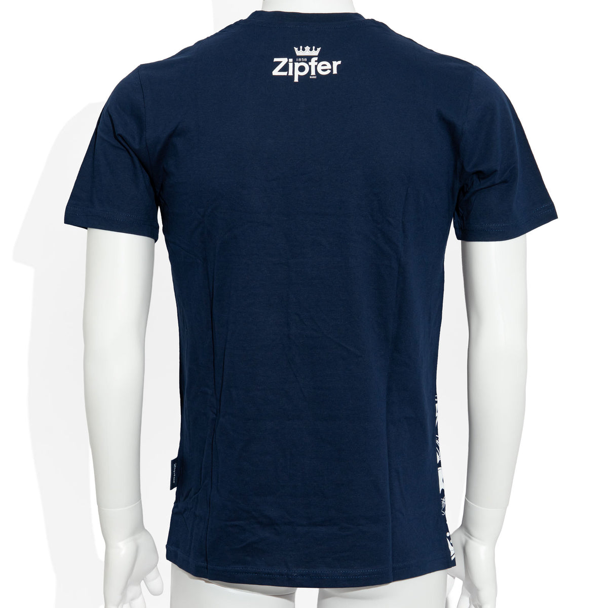 Bicchiere da birra Zipfer, taglia M; maglietta da uomo in cotone blu, taglia M – Vista 3