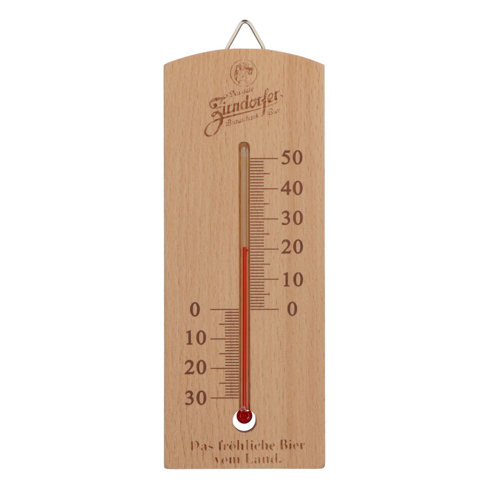 Termometro per birra Zirndorfer in vero legno, per interni ed esterni, nuovo, originale, accessorio da bar