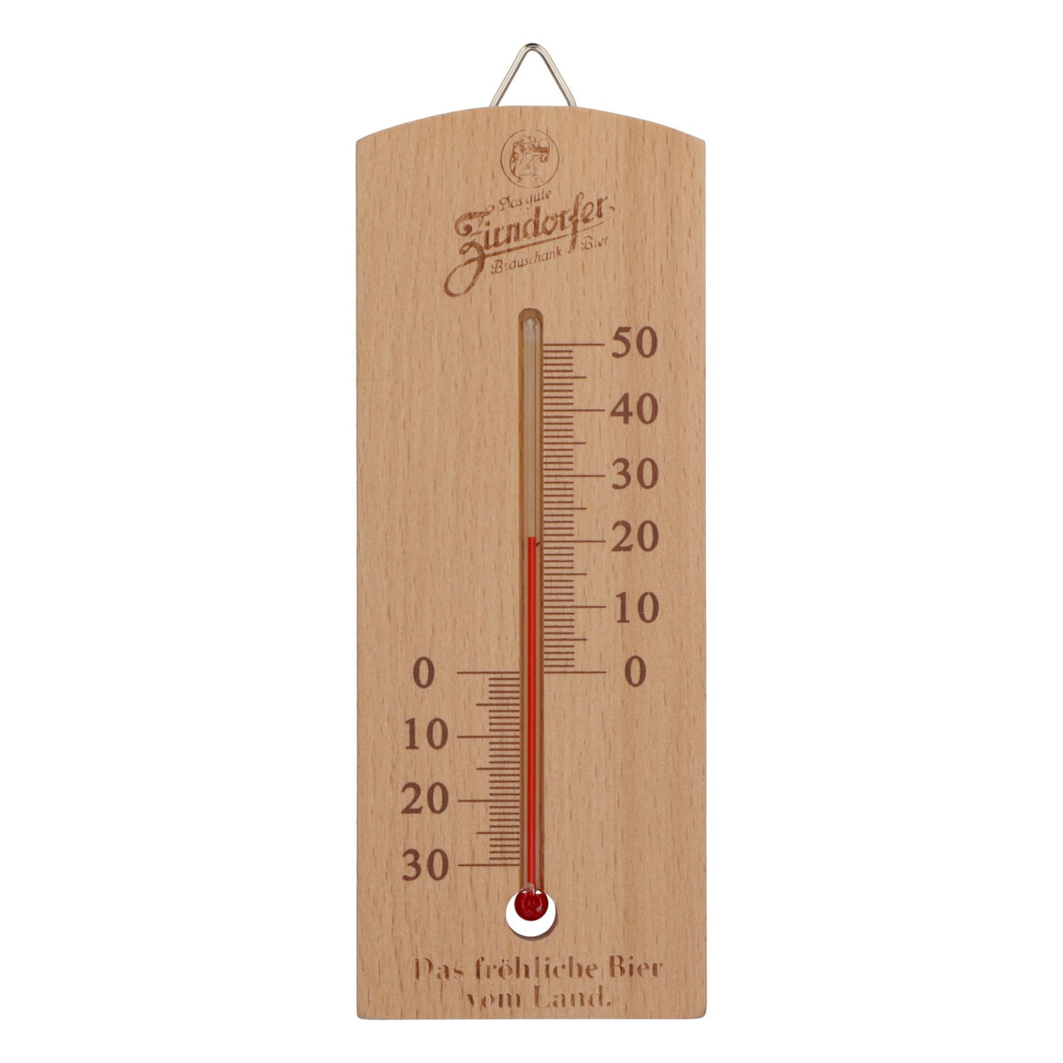 Termometro per birra Zirndorfer in vero legno, per interni ed esterni, nuovo, originale, accessorio da bar